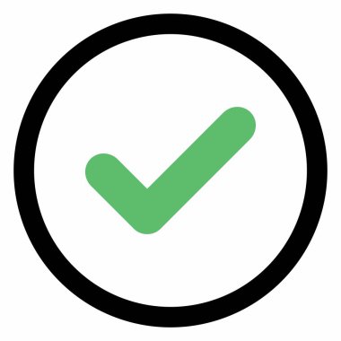 Kontrol işaretleri, tik işaretleri, kabul edildi, onaylandı, evet, doğru, tamam, doğru seçimler, görev tamamlama, oylama. - vektör işaretleri yeşil renkte. İzole edilmiş bir ikon. Düz biçim vektör illüstrasyonu.