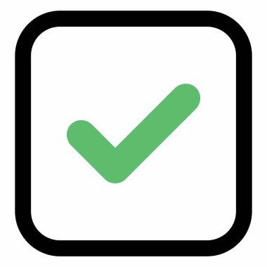 Kontrol işaretleri, tik işaretleri, kabul edildi, onaylandı, evet, doğru, tamam, doğru seçimler, görev tamamlama, oylama. - vektör işaretleri yeşil renkte. İzole edilmiş bir ikon. Düz biçim vektör illüstrasyonu.