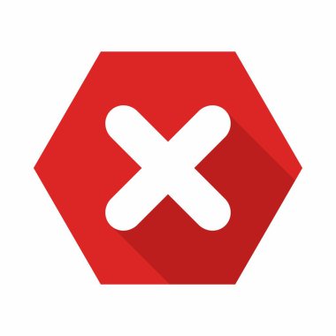 Yanlış notlar, yanlış işaretler, reddedilmiş, onaylanmamış, hayır, yanlış, tamam değil, yanlış seçimler, görev tamamlama, oylama. - vektör işareti sembolleri kırmızı. İzole edilmiş bir ikon. Düz biçim vektör illüstrasyonu.