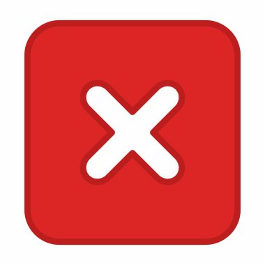 Yanlış notlar, yanlış işaretler, reddedilmiş, onaylanmamış, hayır, yanlış, tamam değil, yanlış seçimler, görev tamamlama, oylama. - vektör işareti sembolleri kırmızı. İzole edilmiş bir ikon. Düz biçim vektör illüstrasyonu.