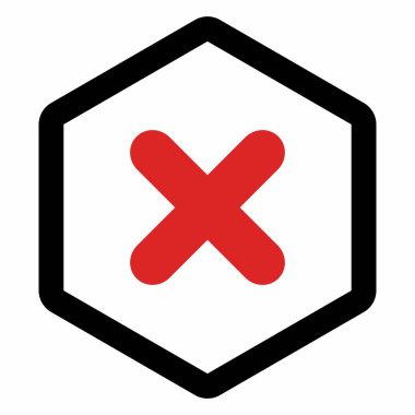 Yanlış notlar, yanlış işaretler, reddedilmiş, onaylanmamış, hayır, yanlış, tamam değil, yanlış seçimler, görev tamamlama, oylama. - vektör işareti sembolleri kırmızı. İzole edilmiş bir ikon. Düz biçim vektör illüstrasyonu.