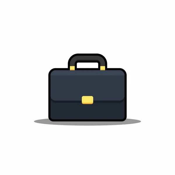 Briefcase Black Stroke Shadow Icon Vector 스타일 일러스트 — 스톡 벡터