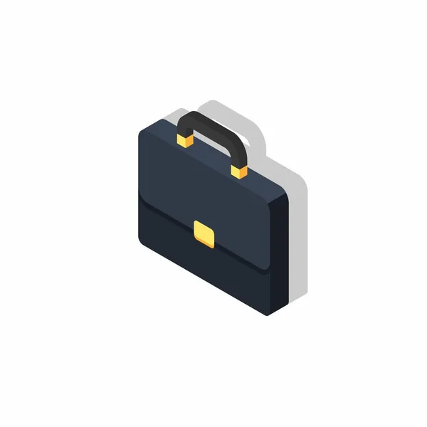 Briefcase Left View Shadow Icon Vector Isometric Flat Style Vector — Stock Vector