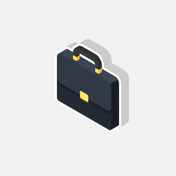 Briefcase Left White Stroke Shadow Icon Vector Isometric 스타일 일러스트 — 스톡 벡터
