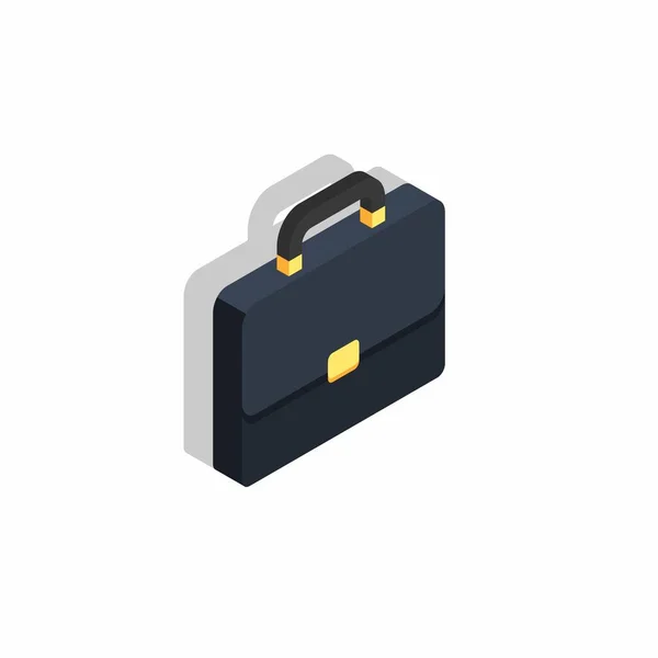 Briefcase Right View Shadow Icon Vector Isometric Flat Style Vector — Stock Vector