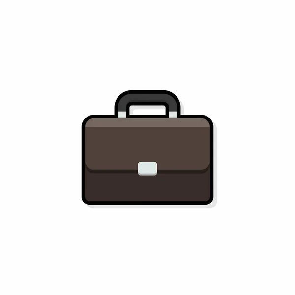 Briefcase Black Stroke Shadow Icon Vector Isolated Flat Style Vector — Stock Vector