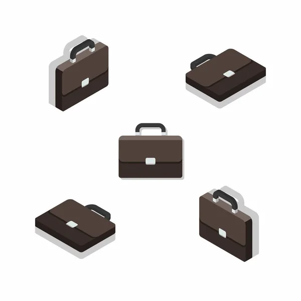 Briefcase Isometric Flat Shadow Icon Vector Flat Style Vector Illustration — Stock Vector