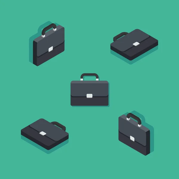 Briefcase Isometric Flat Icon Vector Flat Style Vector Illustration — Stock Vector