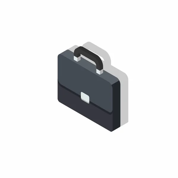 Briefcase Links Aanzicht Schaduw Icoon Vector Isometrisch Platte Stijl Vector — Stockvector