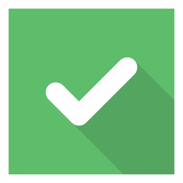 Check marks, Tick marks, Accepted, Approved, Yes, Correct, Ok, Right Choices, Task Completion, Voting. - vector mark symbols in green. White stroke and shadow design. Isolated icon. Flat style vector illustration.