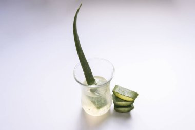 Aloe vera Gel that has both substances to cure scars And used to produce health drinks Or cosmetics that are good for the skin clipart
