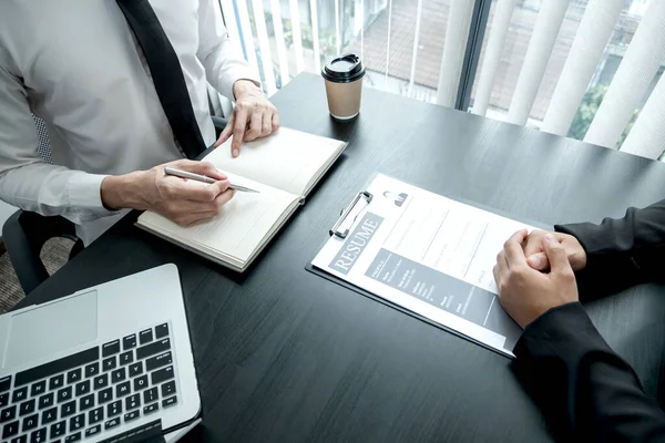 Business People Hold Job Profile Talk Job Applicants Job Interviews — Stock Photo, Image