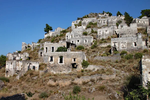 Ruined hill village in Turkey which has been unoccupied for deca