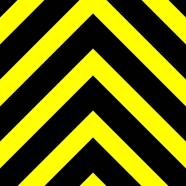 Seamless vector graphic of black upward pointing chevrons on a yellow background. This signifies danger or a hazard — Stock Vector
