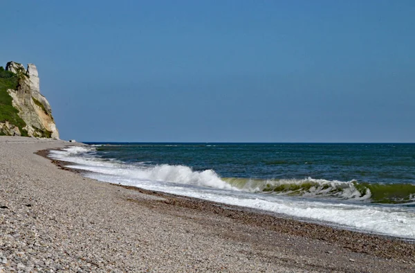 Falaise Beer Head Vue Plage Branscombe Dans Devon — Photo