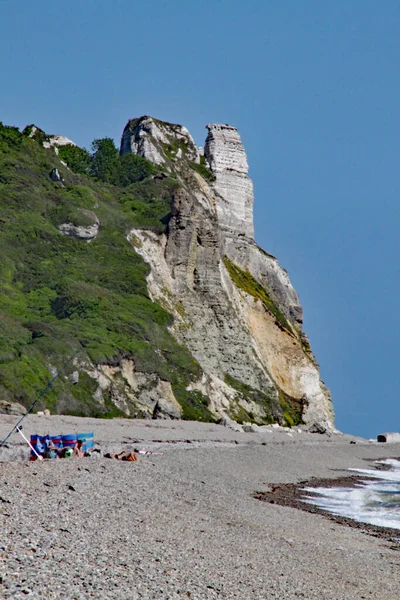 Falaise Beer Head Vue Plage Branscombe Dans Devon — Photo