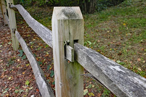 Joint Simple Dans Une Clôture Bois Rustique — Photo