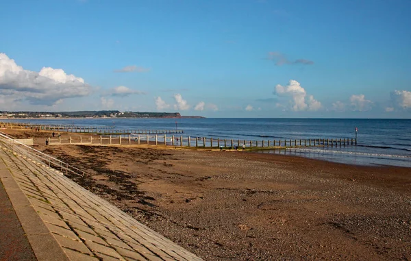 Widok Plażę Dawlish Warren Nad Rzeką Exe Ujścia Kierunku Exmouth — Zdjęcie stockowe