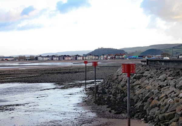 Boats Harbour Minehead Somerset Tide Out Sky Stormy — Stock Photo, Image