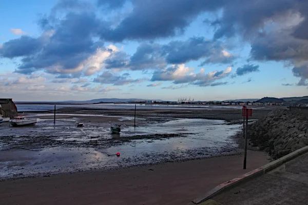 Barcos Porto Minehead Somerset Maré Está Para Fora Céu Está — Fotografia de Stock