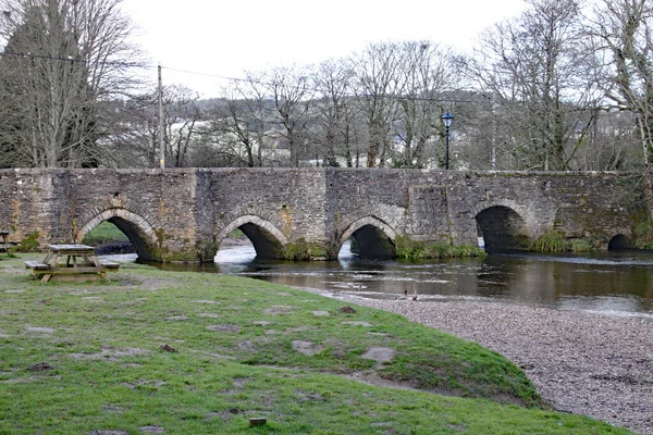 Pont Avec Plusieurs Arches Sur Rivière Fowey Lostwithiel — Photo