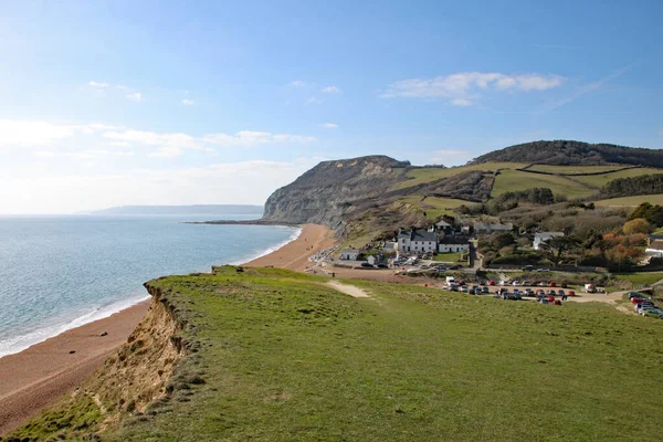 Baai Aan Engelse Stad Seatown Dorset Aan Jurassic Kust — Stockfoto