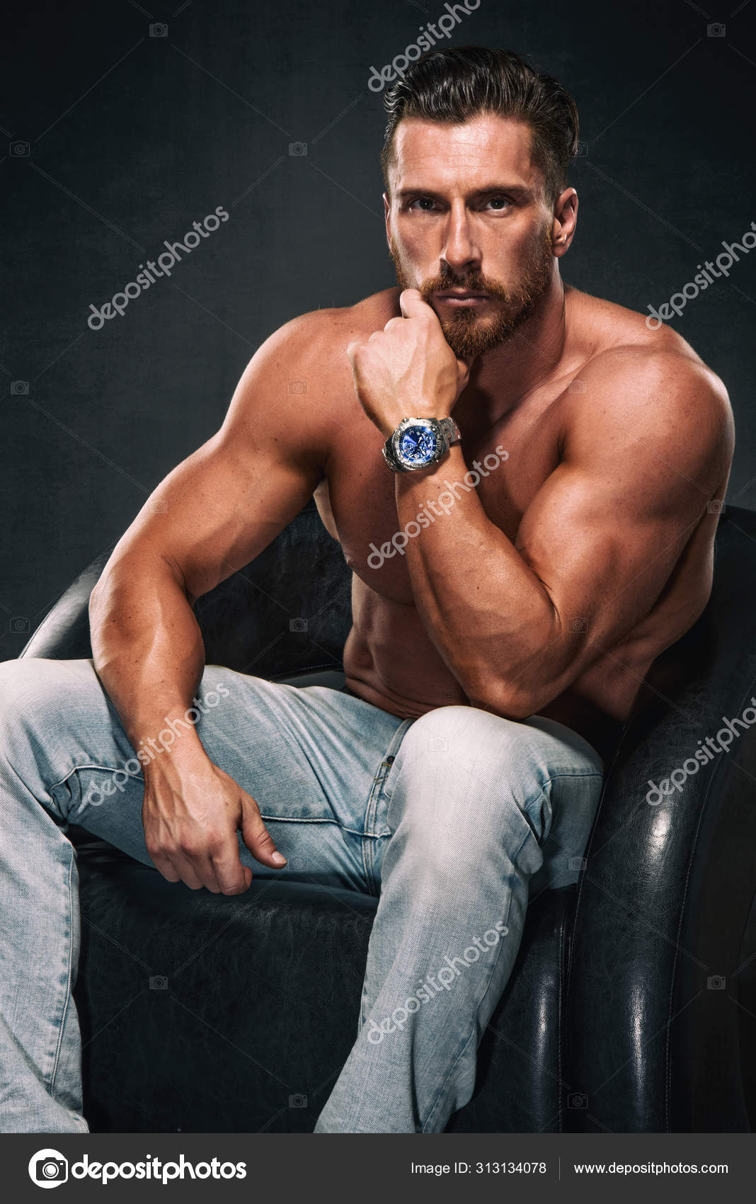 muscle men in jeans