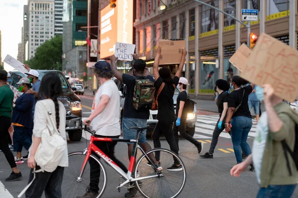 Nueva York City Manhattan Mayo 2020 Protesta Contra Vida Los — Foto de Stock