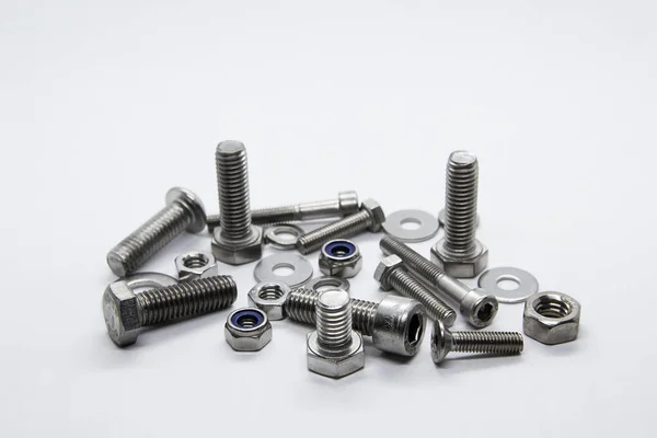 Stainless Screws Fixation Bolt Nuts Washers — Stock Photo, Image