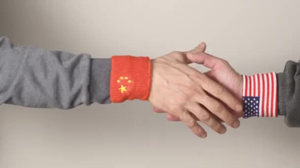Freundschaft Zwischen Den Usa Und China — Stockvideo