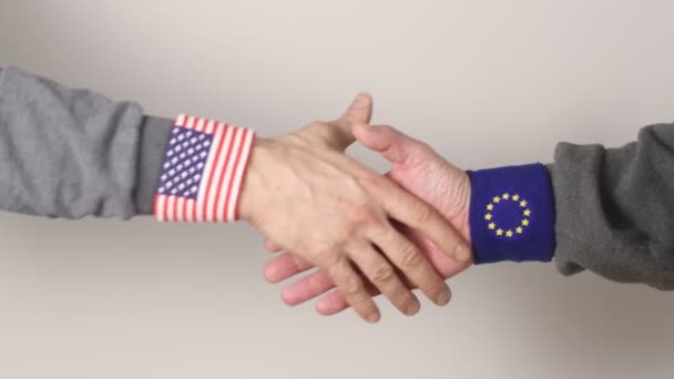美国与欧盟之间的概念交易 — 图库视频影像