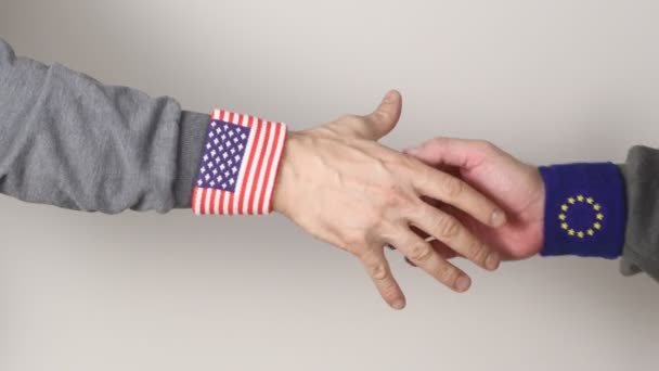 Usa Und Verweigern Handschlag — Stockvideo