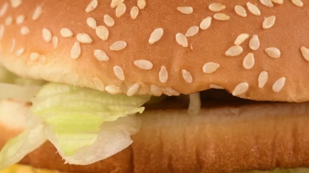 Savoureux Hamburger Vue Rapprochée — Video