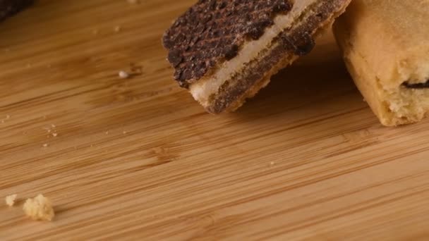 Waffles Chocolate Vista Perto — Vídeo de Stock