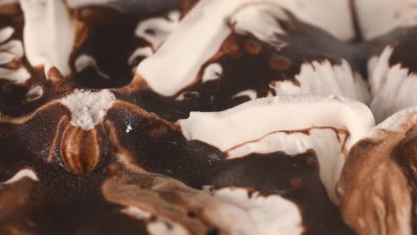 Fragole Crema Cioccolato Dessert Vista Vicino — Video Stock