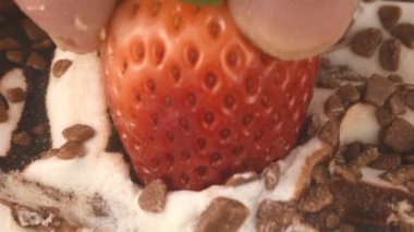 lezzetli bir çikolata dondurma tatlı çilek
