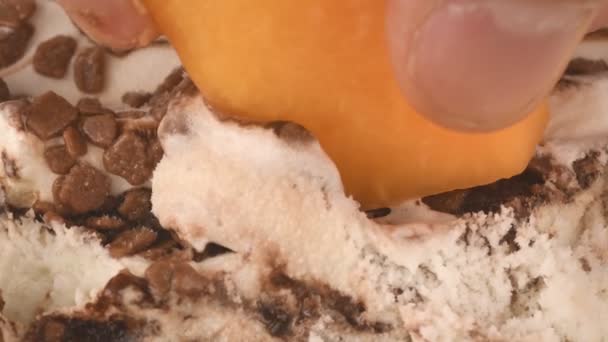 Dessert Avec Crème Fruits Vue Rapprochée — Video