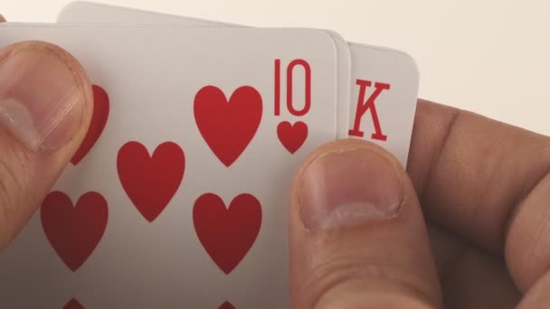 Perfekte Kombination Von Pokerkarten — Stockvideo