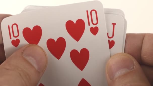 Combinación Perfecta Cartas Poker — Vídeos de Stock