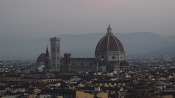 Nascer Sol Cênico Catedral Florence Toscana Itália — Vídeo de Stock