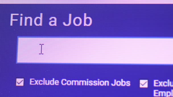 Website Zoeken Voor Het Vinden Van Een Baan Werkgelegenheid Concept — Stockvideo
