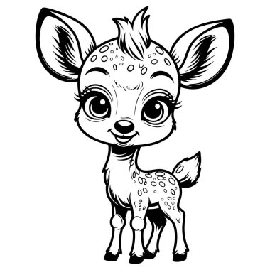 Yumuşak kuyruklu, sevimli bir geyik yavrusu ve çocuklar için mükemmel gözleri var.