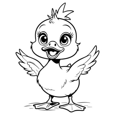 Çizgi film ördeği çocuklar için mükemmel kanatları var.