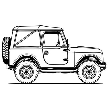 Çocuklar ve araç severler için eğlenceli bir cip boyama sayfası