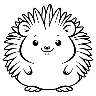 Dikenli mutlu kirpi çocuk boyama aktiviteleri için eğlenceli