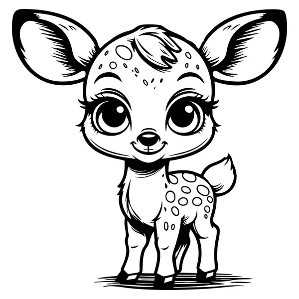 Çocuklar için sevimli geyik boyama sayfası