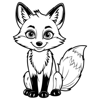 Çocuklar için şirin tilki boyama sayfası yazdırılabilir öğrenme etkinliği