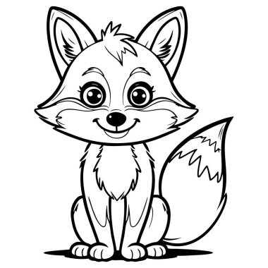 Tatlı tilki, büyük ışıl ışıl gözleri ve kabarık kuyruğu var. Çocukları boyamak ve çizgi film çizmek için mükemmel.