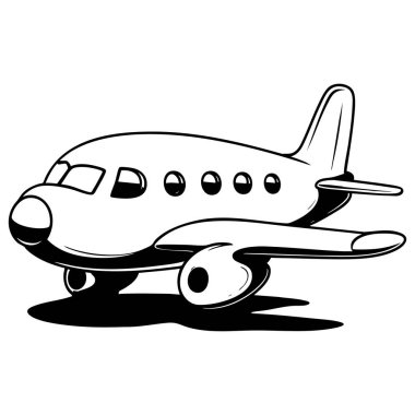 Çocukların boyama ve öğrenme faaliyetleri için basit bir uçak çizimi