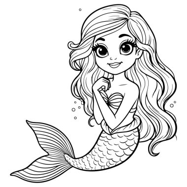 Su altında gülümseyen uzun saçlı güzel bir denizkızı.